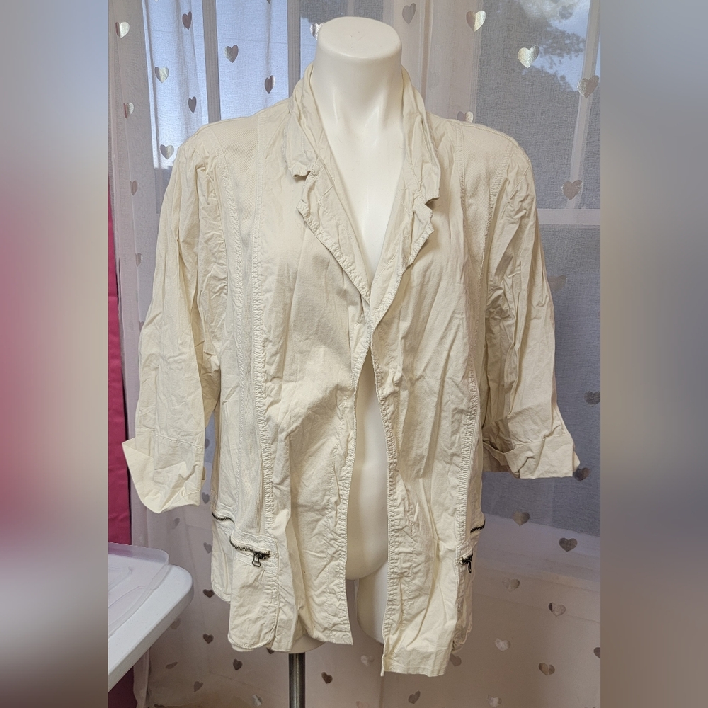 #65 XCVI Cream-Colored Light Jacket Size 3XL XXXL